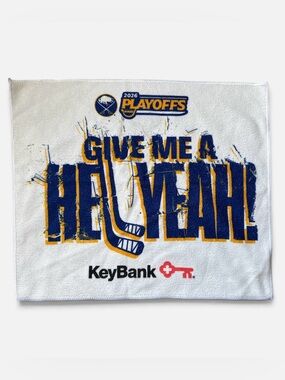 Buffalo Sabres NHL hockey rally towel “Give me a Hell Yeah!”